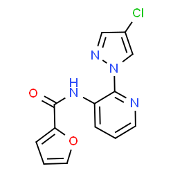 ChemSpider 2D Image | N-[2-(4-Chloro-1H-pyrazol-1-yl)-3-pyridinyl]-2-furamide | C13H9ClN4O2