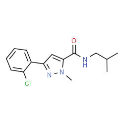 ChemSpider 2D Image | 3-(2-Chlorophenyl)-N-isobutyl-1-methyl-1H-pyrazole-5-carboxamide | C15H18ClN3O