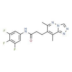 ChemSpider 2D Image | 3-(6,8-Dimethyl[1,2,4]triazolo[4,3-b]pyridazin-7-yl)-N-(3,4,5-trifluorophenyl)propanamide | C16H14F3N5O