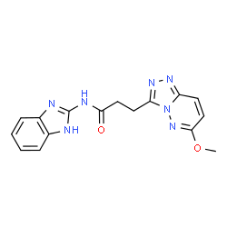 ChemSpider 2D Image | N-(1H-Benzimidazol-2-yl)-3-(6-methoxy[1,2,4]triazolo[4,3-b]pyridazin-3-yl)propanamide | C16H15N7O2