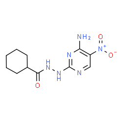 ChemSpider 2D Image | N'-(4-Amino-5-nitro-2-pyrimidinyl)cyclohexanecarbohydrazide | C11H16N6O3