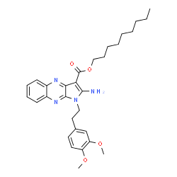 ChemSpider 2D Image | Nonyl 2-amino-1-[2-(3,4-dimethoxyphenyl)ethyl]-1H-pyrrolo[2,3-b]quinoxaline-3-carboxylate | C30H38N4O4