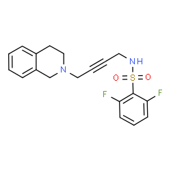 ChemSpider 2D Image | N-[4-(3,4-Dihydro-2(1H)-isoquinolinyl)-2-butyn-1-yl]-2,6-difluorobenzenesulfonamide | C19H18F2N2O2S