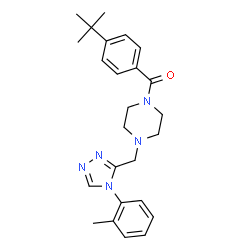 ChemSpider 2D Image | (4-{[4-(2-Methylphenyl)-4H-1,2,4-triazol-3-yl]methyl}-1-piperazinyl)[4-(2-methyl-2-propanyl)phenyl]methanone | C25H31N5O