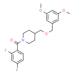 ChemSpider 2D Image | (2,4-Difluorophenyl)(4-{[(3,5-dimethoxybenzyl)oxy]methyl}-1-piperidinyl)methanone | C22H25F2NO4