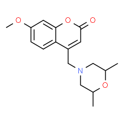 ChemSpider 2D Image | 4-[(2,6-Dimethyl-4-morpholinyl)methyl]-7-methoxy-2H-chromen-2-one | C17H21NO4