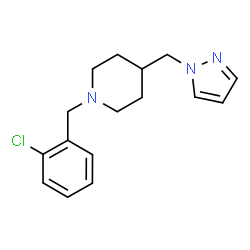 ChemSpider 2D Image | 1-(2-Chlorobenzyl)-4-(1H-pyrazol-1-ylmethyl)piperidine | C16H20ClN3