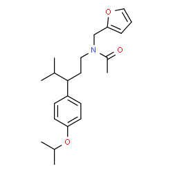 ChemSpider 2D Image | N-(2-Furylmethyl)-N-[3-(4-isopropoxyphenyl)-4-methylpentyl]acetamide | C22H31NO3