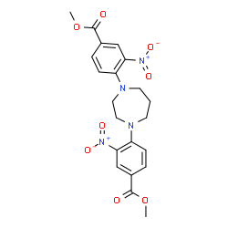 ChemSpider 2D Image | Dimethyl 4,4'-(1,4-diazepane-1,4-diyl)bis(3-nitrobenzoate) | C21H22N4O8