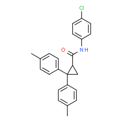 ChemSpider 2D Image | N-(4-Chlorophenyl)-2,2-bis(4-methylphenyl)cyclopropanecarboxamide | C24H22ClNO