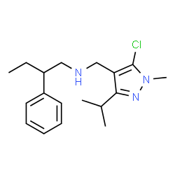 ChemSpider 2D Image | N-[(5-Chloro-3-isopropyl-1-methyl-1H-pyrazol-4-yl)methyl]-2-phenyl-1-butanamine | C18H26ClN3