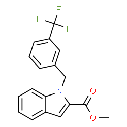 ChemSpider 2D Image | Methyl 1-[3-(trifluoromethyl)benzyl]-1H-indole-2-carboxylate | C18H14F3NO2