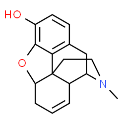 ChemSpider 2D Image | 17-Methyl-7,8-didehydro-4,5-epoxymorphinan-3-ol | C17H19NO2