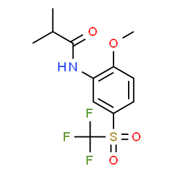 ChemSpider 2D Image | N-{2-Methoxy-5-[(trifluoromethyl)sulfonyl]phenyl}-2-methylpropanamide | C12H14F3NO4S