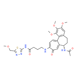 ChemSpider 2D Image | 4-{[(7S)-7-Acetamido-1,2,3-trimethoxy-9-oxo-5,6,7,9-tetrahydrobenzo[a]heptalen-10-yl]amino}-N-[5-(methoxymethyl)-1,3,4-thiadiazol-2-yl]butanamide | C29H35N5O7S