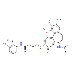 ChemSpider 2D Image | 4-{[(7S)-7-Acetamido-1,2,3-trimethoxy-9-oxo-5,6,7,9-tetrahydrobenzo[a]heptalen-10-yl]amino}-N-(1H-indol-4-yl)butanamide | C33H36N4O6