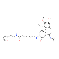 ChemSpider 2D Image | 6-{[(7S)-7-Acetamido-1,2,3-trimethoxy-9-oxo-5,6,7,9-tetrahydrobenzo[a]heptalen-10-yl]amino}-N-[2-(2-furyl)ethyl]hexanamide | C33H41N3O7