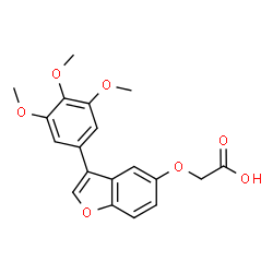 ChemSpider 2D Image | {[3-(3,4,5-Trimethoxyphenyl)-1-benzofuran-5-yl]oxy}acetic acid | C19H18O7