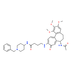 ChemSpider 2D Image | 4-{[(7S)-7-Acetamido-1,2,3-trimethoxy-9-oxo-5,6,7,9-tetrahydrobenzo[a]heptalen-10-yl]amino}-N-(1-benzyl-4-piperidinyl)butanamide | C37H46N4O6