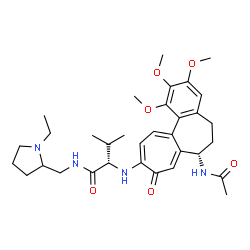 ChemSpider 2D Image | N~2~-[(7S)-7-Acetamido-1,2,3-trimethoxy-9-oxo-5,6,7,9-tetrahydrobenzo[a]heptalen-10-yl]-N-[(1-ethyl-2-pyrrolidinyl)methyl]-L-valinamide | C33H46N4O6