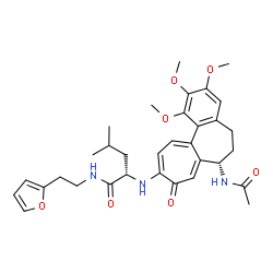 ChemSpider 2D Image | N~2~-[(7S)-7-Acetamido-1,2,3-trimethoxy-9-oxo-5,6,7,9-tetrahydrobenzo[a]heptalen-10-yl]-N-[2-(2-furyl)ethyl]-L-leucinamide | C33H41N3O7