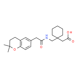 ChemSpider 2D Image | [1-({[(2,2-Dimethyl-3,4-dihydro-2H-chromen-6-yl)acetyl]amino}methyl)cyclohexyl]acetic acid | C22H31NO4