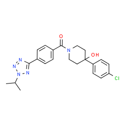 ChemSpider 2D Image | [4-(4-Chlorophenyl)-4-hydroxy-1-piperidinyl][4-(2-isopropyl-2H-tetrazol-5-yl)phenyl]methanone | C22H24ClN5O2