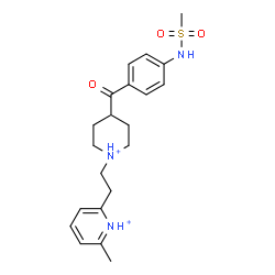 ChemSpider 2D Image | 2-Methyl-6-[2-(4-{4-[(methylsulfonyl)amino]benzoyl}-1-piperidiniumyl)ethyl]pyridinium | C21H29N3O3S