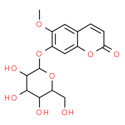 ChemSpider 2D Image | 6-Methoxy-2-oxo-2H-chromen-7-yl hexopyranoside | C16H18O9