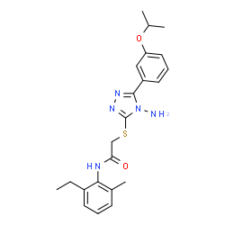 ChemSpider 2D Image | 2-{[4-Amino-5-(3-isopropoxyphenyl)-4H-1,2,4-triazol-3-yl]sulfanyl}-N-(2-ethyl-6-methylphenyl)acetamide | C22H27N5O2S
