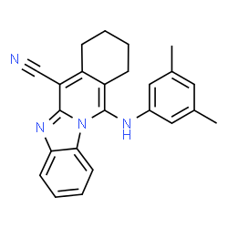ChemSpider 2D Image | 11-[(3,5-Dimethylphenyl)amino]-7,8,9,10-tetrahydrobenzimidazo[1,2-b]isoquinoline-6-carbonitrile | C24H22N4