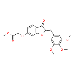 ChemSpider 2D Image | Methyl 2-{[3-oxo-2-(3,4,5-trimethoxybenzylidene)-2,3-dihydro-1-benzofuran-6-yl]oxy}propanoate | C22H22O8