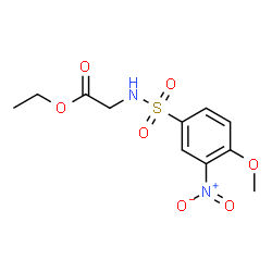 ChemSpider 2D Image | Ethyl N-[(4-methoxy-3-nitrophenyl)sulfonyl]glycinate | C11H14N2O7S