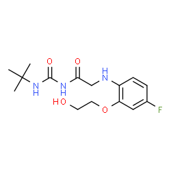 ChemSpider 2D Image | N~2~-[4-Fluoro-2-(2-hydroxyethoxy)phenyl]-N-[(2-methyl-2-propanyl)carbamoyl]glycinamide | C15H22FN3O4