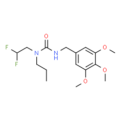ChemSpider 2D Image | 1-(2,2-Difluoroethyl)-1-propyl-3-(3,4,5-trimethoxybenzyl)urea | C16H24F2N2O4