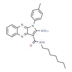 ChemSpider 2D Image | 2-Amino-N-heptyl-1-(4-methylphenyl)-1H-pyrrolo[2,3-b]quinoxaline-3-carboxamide | C25H29N5O