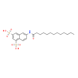 ChemSpider 2D Image | 6-(Tridecanoylamino)-1,3-naphthalenedisulfonic acid | C23H33NO7S2