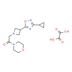 ChemSpider 2D Image | 2-[3-(3-Cyclopropyl-1,2,4-oxadiazol-5-yl)-1-azetidinyl]-1-(4-morpholinyl)ethanone ethanedioate (1:1) | C16H22N4O7