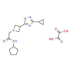 ChemSpider 2D Image | N-Cyclopentyl-2-[3-(3-cyclopropyl-1,2,4-oxadiazol-5-yl)-1-azetidinyl]acetamide ethanedioate (1:1) | C17H24N4O6