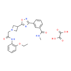 ChemSpider 2D Image | 3-[5-(1-{2-[(2-Ethoxyphenyl)amino]-2-oxoethyl}-3-azetidinyl)-1,2,4-oxadiazol-3-yl]-N-methylbenzamide ethanedioate (1:1) | C25H27N5O8