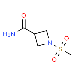 ChemSpider 2D Image | 1-(Methylsulfonyl)-3-azetidinecarboxamide | C5H10N2O3S