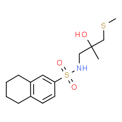 ChemSpider 2D Image | N-[2-Hydroxy-2-methyl-3-(methylsulfanyl)propyl]-5,6,7,8-tetrahydro-2-naphthalenesulfonamide | C15H23NO3S2
