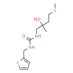 ChemSpider 2D Image | 1-[2-Hydroxy-2-methyl-4-(methylsulfanyl)butyl]-3-(2-thienylmethyl)urea | C12H20N2O2S2