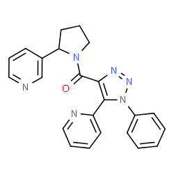 ChemSpider 2D Image | [1-Phenyl-5-(2-pyridinyl)-1H-1,2,3-triazol-4-yl][2-(3-pyridinyl)-1-pyrrolidinyl]methanone | C23H20N6O