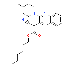 ChemSpider 2D Image | Heptyl cyano[3-(4-methyl-1-piperidinyl)-2-quinoxalinyl]acetate | C24H32N4O2