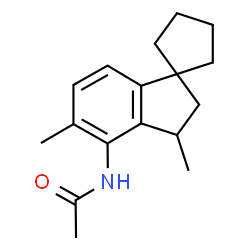ChemSpider 2D Image | N-(3',5'-Dimethyl-2',3'-dihydrospiro[cyclopentane-1,1'-inden]-4'-yl)acetamide | C17H23NO