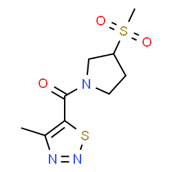 ChemSpider 2D Image | [3-(Methylsulfonyl)-1-pyrrolidinyl](4-methyl-1,2,3-thiadiazol-5-yl)methanone | C9H13N3O3S2