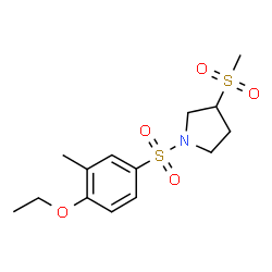 ChemSpider 2D Image | 1-[(4-Ethoxy-3-methylphenyl)sulfonyl]-3-(methylsulfonyl)pyrrolidine | C14H21NO5S2
