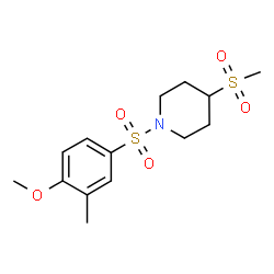 ChemSpider 2D Image | 1-[(4-Methoxy-3-methylphenyl)sulfonyl]-4-(methylsulfonyl)piperidine | C14H21NO5S2
