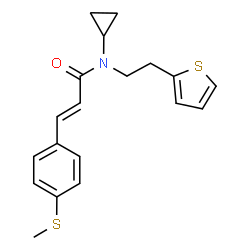 ChemSpider 2D Image | (2E)-N-Cyclopropyl-3-[4-(methylsulfanyl)phenyl]-N-[2-(2-thienyl)ethyl]acrylamide | C19H21NOS2